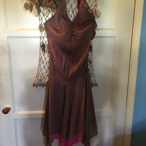 Silk reversible halter dress